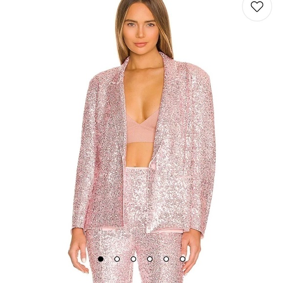 Norma Kamali Jackets & Blazers - Norma Kamali Pink Sequin Blazer and Sequin Spat Pant